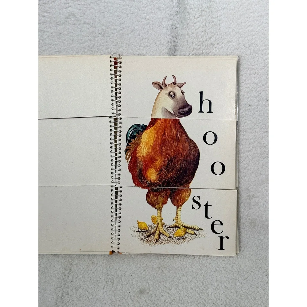 729 Merry Mix Ups Animal Flip Book Illus by Helen Oxenbury 1980 Spiral‎ Bound